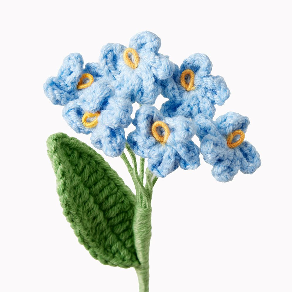 Blue Hydrangea Crochet Flower - Image 2