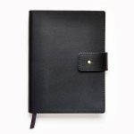 Jeremiah Brent Black Leather Journal with Snap Closure