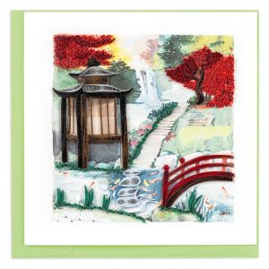 Quilled Japanese Garden Blank Greeting Card