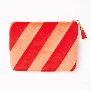 Striped Zipperd Pouch