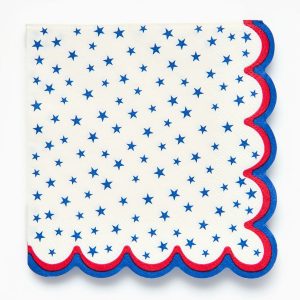 Stars Scalloped Cocktail Napkins