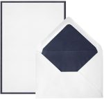 Bi-Color Sheet Correspondence box set. 5.75x8.25 25 sheets 25 envelopes navy/white