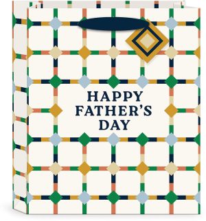 Father's Day Diamond Check Medium Gift Bag