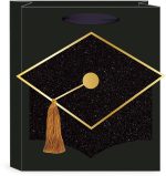 Medium Gold Grad Cap Gift Bag