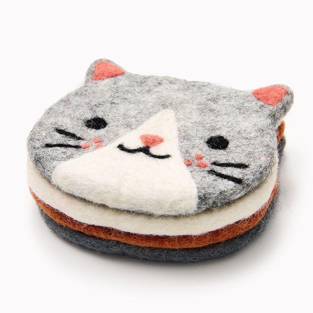 Felt Cat Coaster Set - Image 2