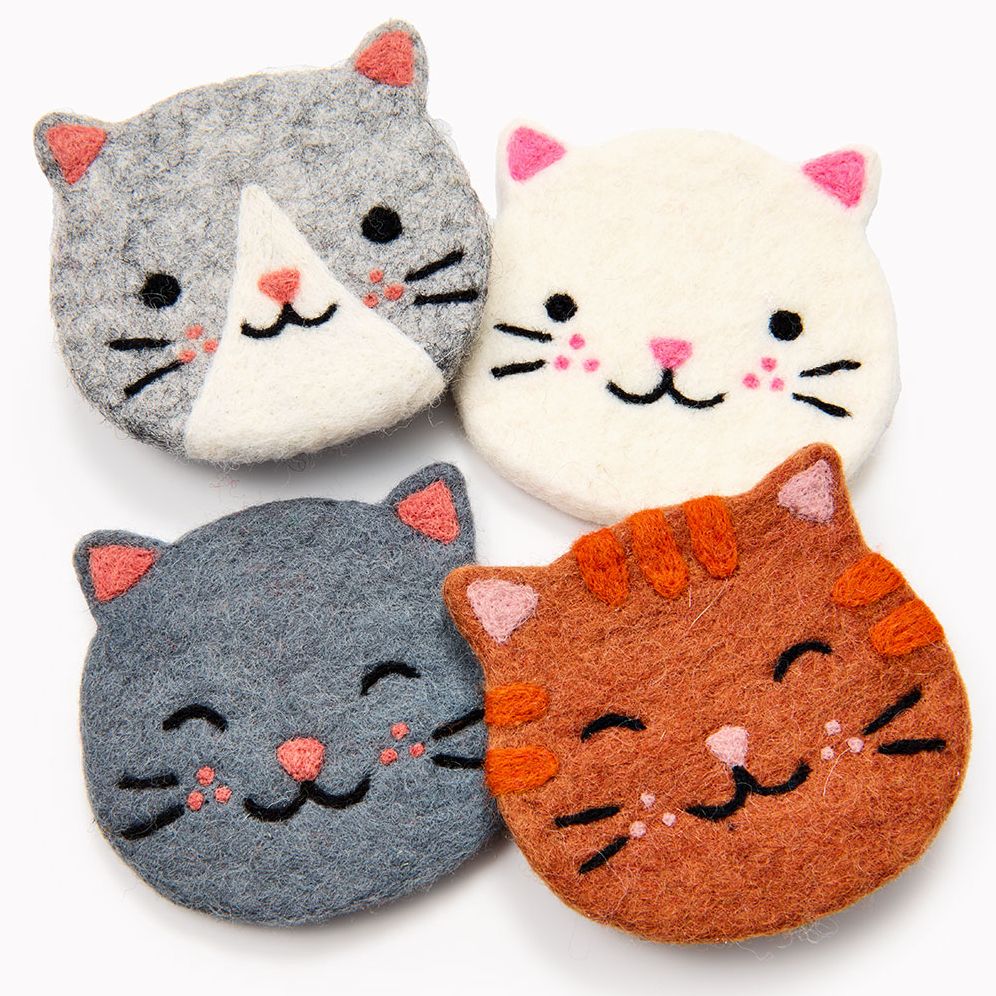 Felt Cat Coaster Set - Image 3