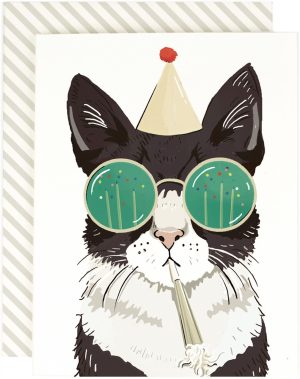 Glasses Cat Birthday Card