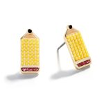 Yellow Pencil Stud Earrings