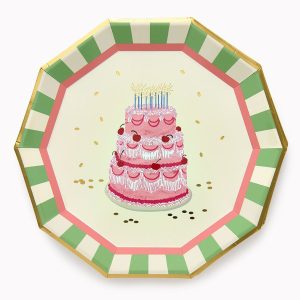 Vintage Cake Decagon Plates S/10