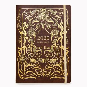 2025-2026 Paper Source Dark Academia Monthly Desk Planner