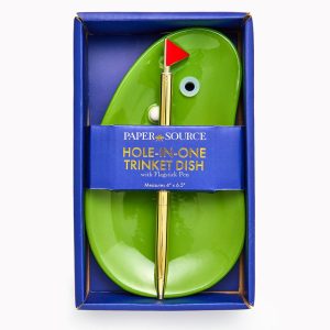 Golf Trinket Dish with Flag Pen