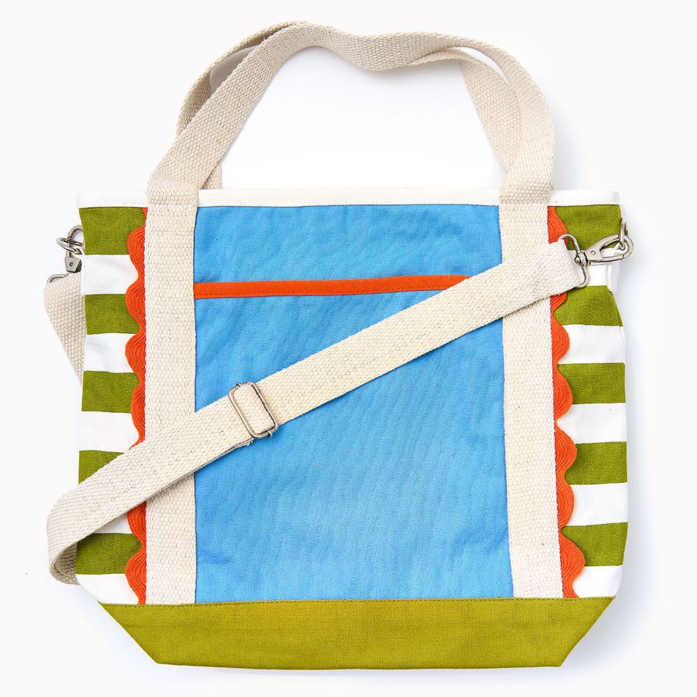 Striped Canvas Tote Bag