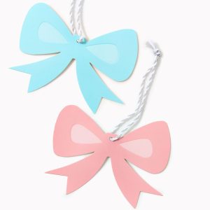 Blush and Blue Bow Gift Tags