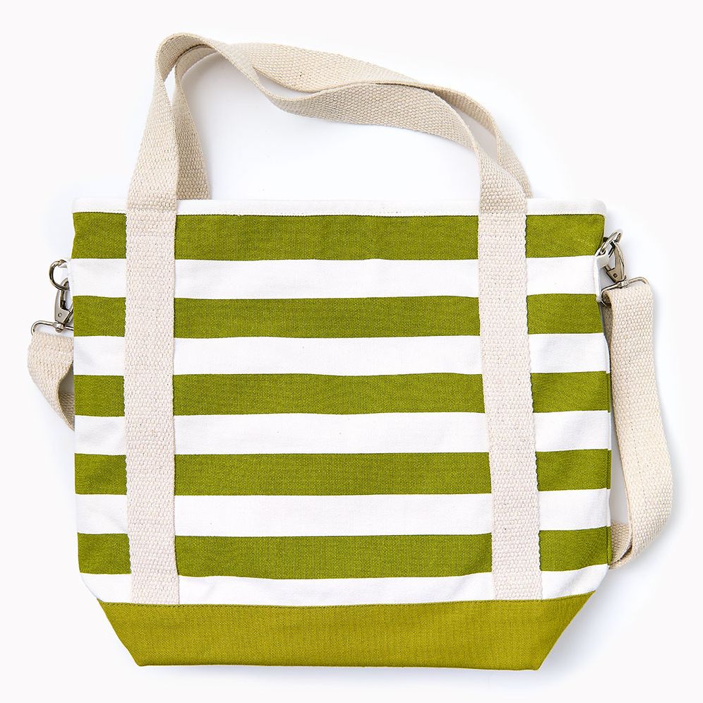 Striped Canvas Tote Bag - Image 2