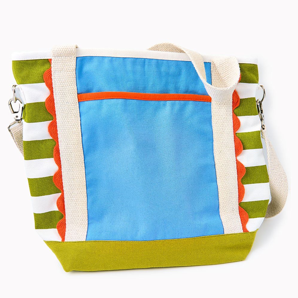 Striped Canvas Tote Bag - Image 4