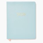 2025-2026 Paper Source Light Blue Leather 18-Month Weekly Desk Planner