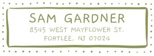 Doodle Dotted Border Return Address Label