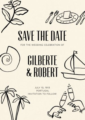 Coastal Toast on Cream Save the Date