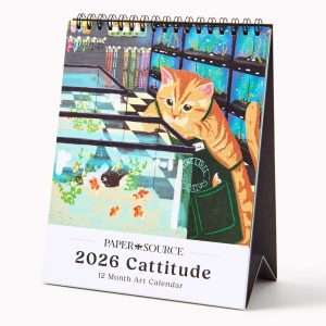 2026 Paper Source Catitude Desk Easel Calendar