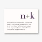 Initials Wedding Information Card
