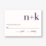 Initials Wedding Response Card