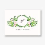 Pink Rose Monogram Stationery