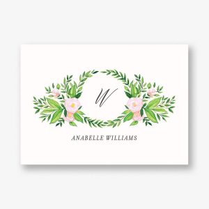 Pink Rose Monogram Stationery