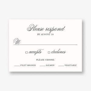 Black Tie Response Card