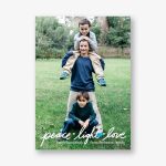 Peace Light Love Holiday Photo Card Vertical