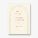Embossed Arc on Cream Wedding Invitation