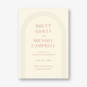 Embossed Arc on Cream Wedding Invitation