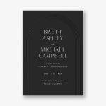 Embossed Arc on Black Wedding Invitation