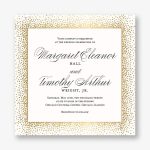 Champagne Border Wedding Invitation
