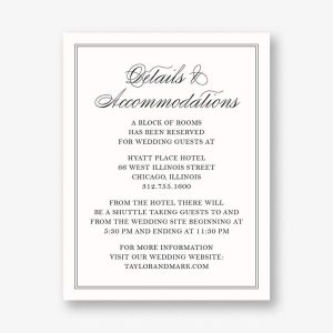 Black Tie Information Card