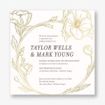 Gilt Floral Frame Wedding Invitation