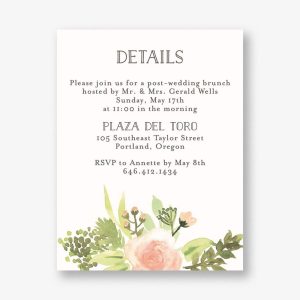 Painted Floral Information Card