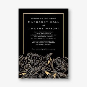 Gilded Peony Wedding Invitation