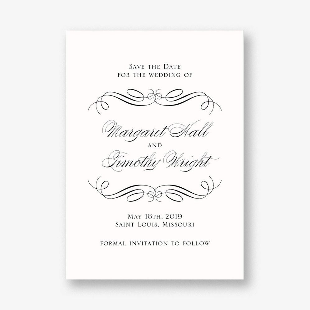 Calligraphy Flourish Save The Date