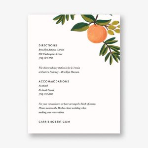 Citrus Orchard Information Card
