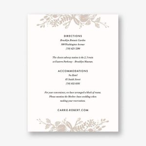 Floral Silhouette Information Card