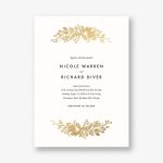 Floral Silhouette Foil Wedding Invitation
