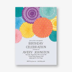 Rosettes Birthday Party Invitation