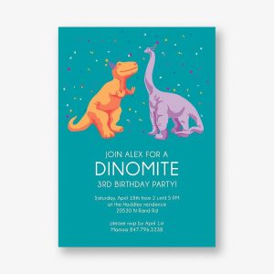 Dinomite Birthday Party Invitation