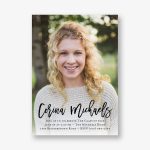 Vertical Modern Calligraphy Graduation Invitation