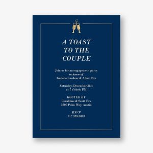 Champagne Border Engagement Party Invitation