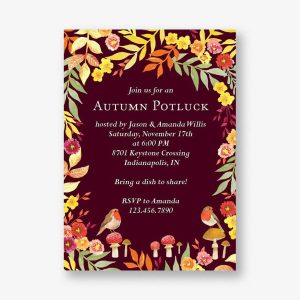Autumn Floral Party Invitation