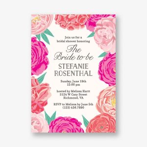 Garden Roses Bridal Shower Invitation
