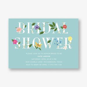 Floral Letters Bridal Shower Invitation