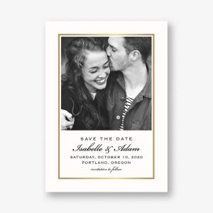 Thin Line Frame Save the Date Card