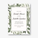 Watercolor Leaves Bridal Shower Invitation